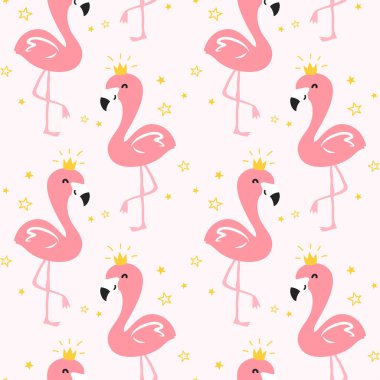 Pembe renkli flamingo 'nun kusursuz vektör çizimi