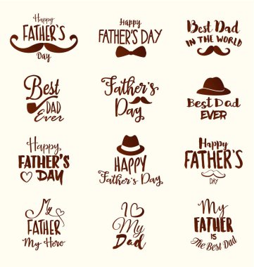 Babalar Günü tebrik kartı şablonu, vektör illüstrasyonu
