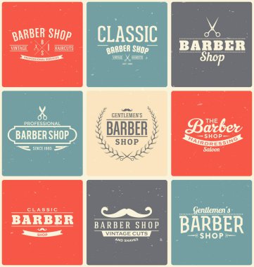 Geriye dönük pankartlar, berber konsepti 