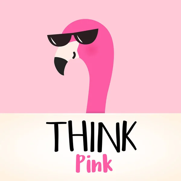 Ilustração Vetorial Flamingo Uma Cor Rosa — Vetor de Stock