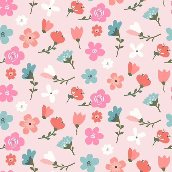 Modèle Conception Vectoriel Floral Sans Couture Avec Des Fleurs Été — Image vectorielle