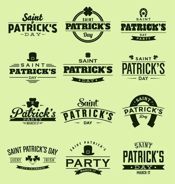 Set Retro Banners Patrick Day Concept — Stock Vector