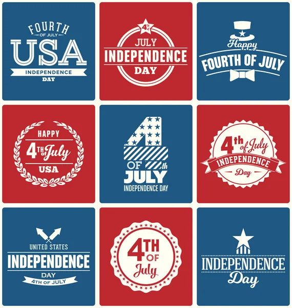 stock vector set of retro banners, 4th july concept 