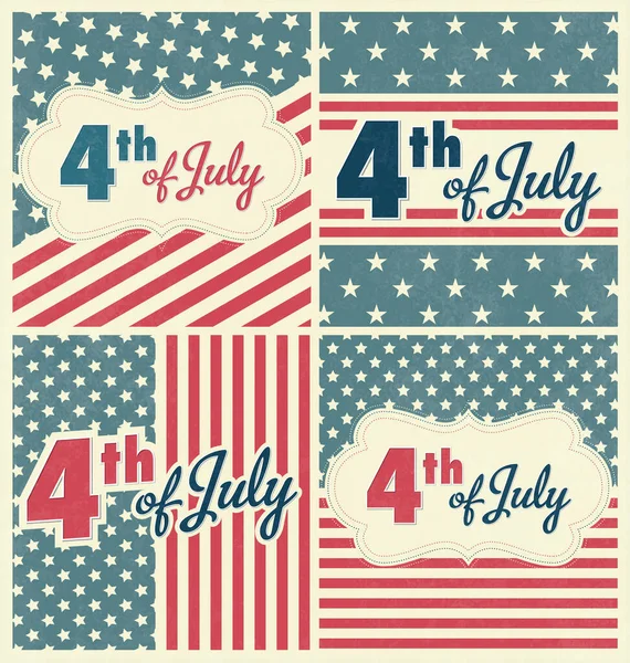 Set 4Th July Vector Banners American Flag Independence Day Concept — Stock Vector