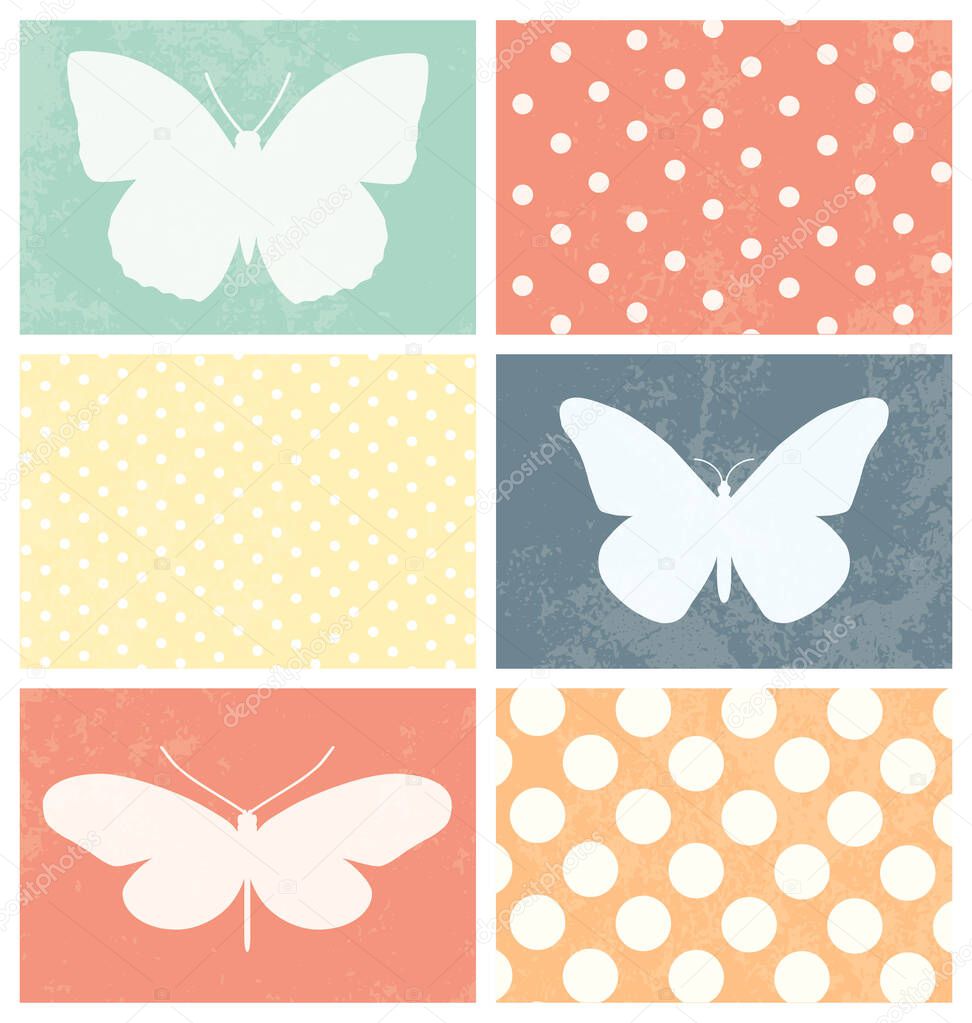vector set of butterflies, design for scrapbook.