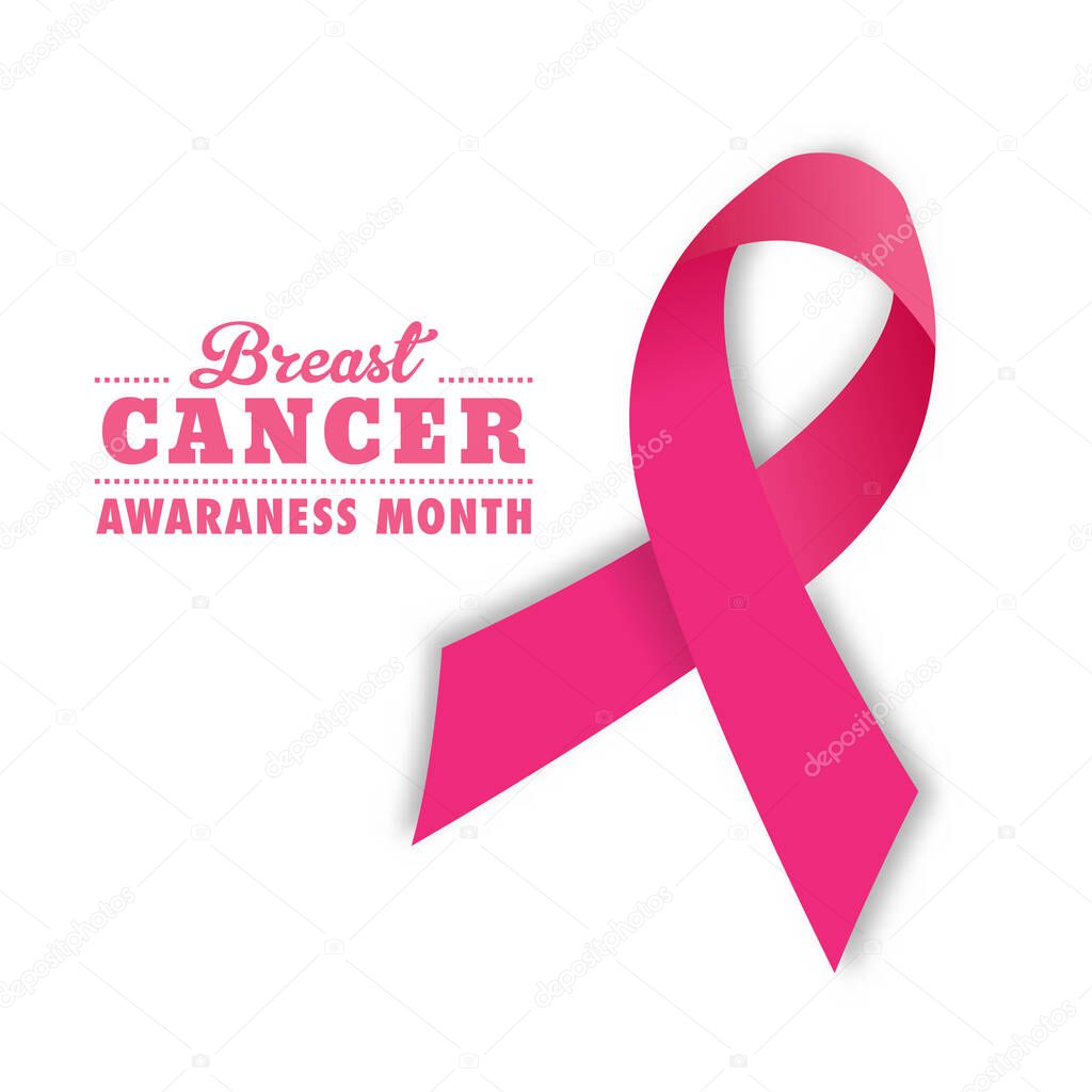 breast cancer awareness month. pink ribbon. vector illustration