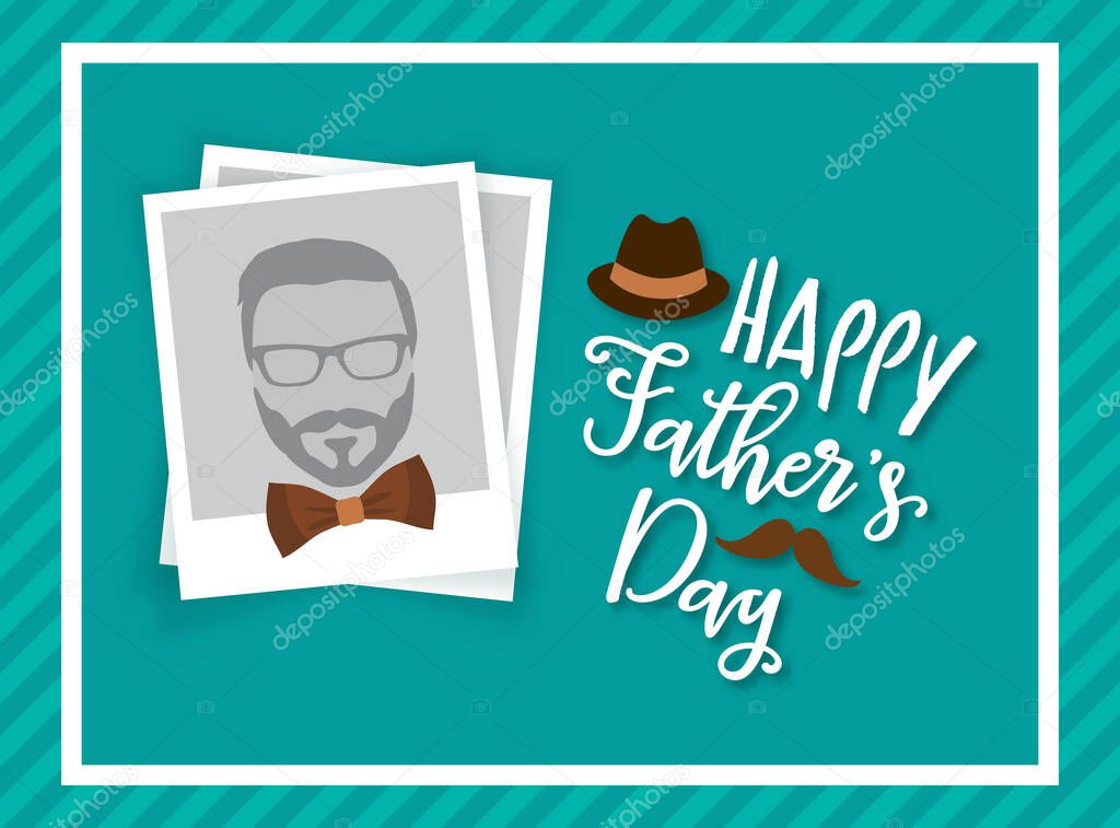 fathers day greeting card template, vector illustration