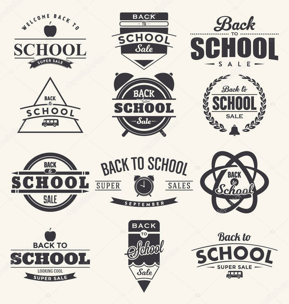 set of vintage labels and badges for design. vector illustration