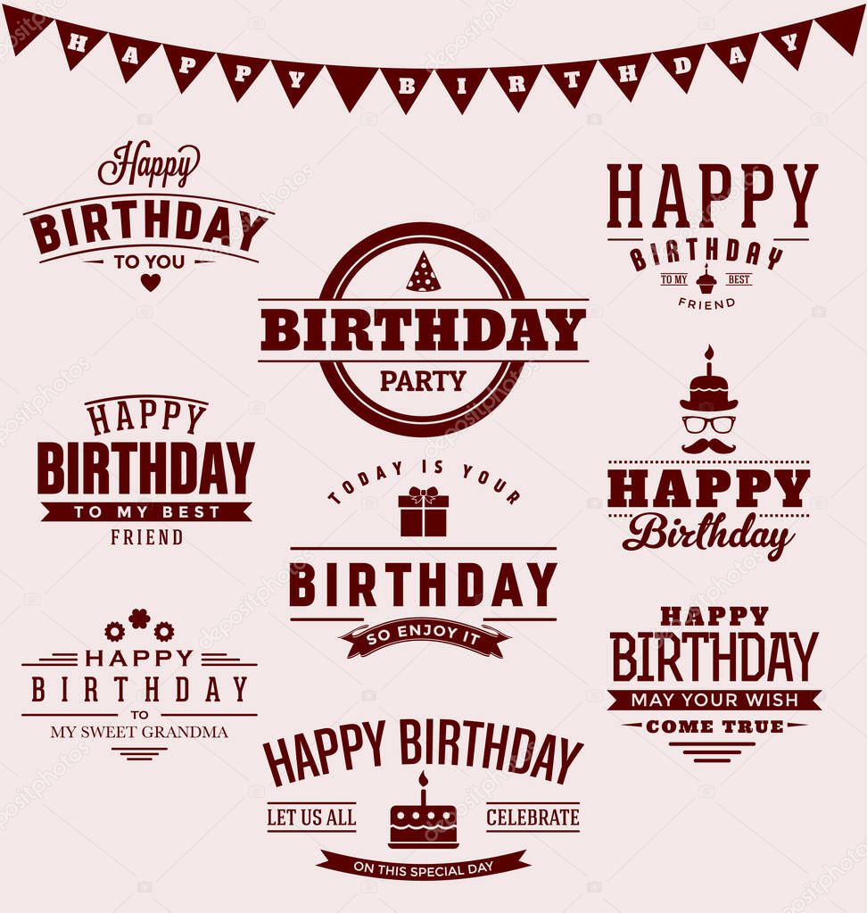 happy birthday greeting card typography