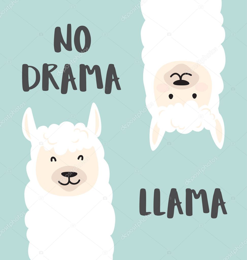 no drama llamas, colorful cute character 