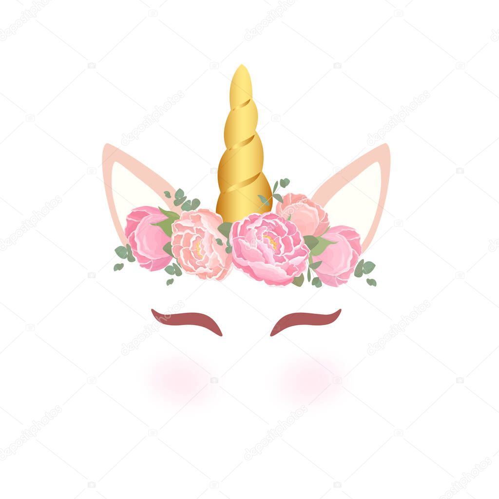 Cute unicorn character vector graphic design