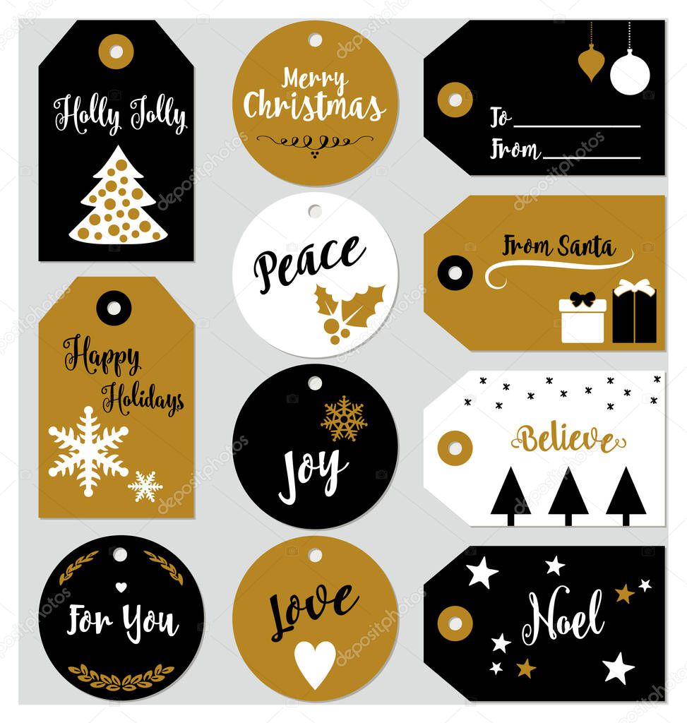 set of xmas tags, vector illustration, christmas concept