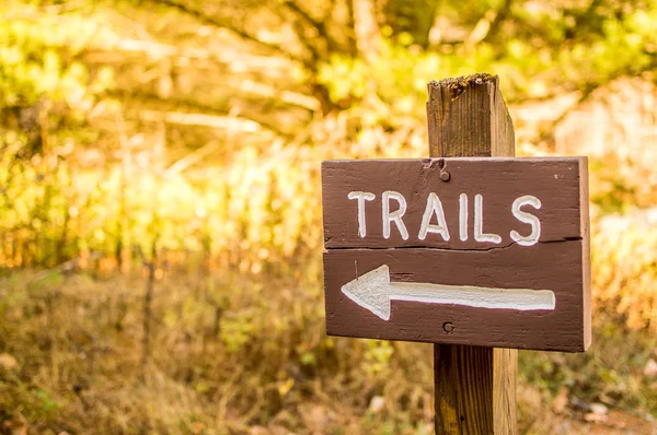 Trails sign for hiking