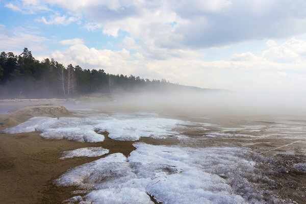 Spring landscape on the Siberian river Ob