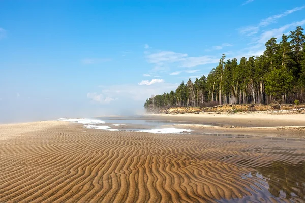 Frühlingslandschaft am sibirischen Fluss ob — Stockfoto