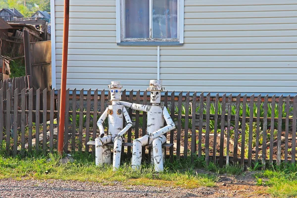 Kargat Novosibirsk Oblast Siberia Russia June 1916 Wood Sculpture Man — Stock Photo, Image