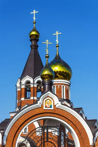 Ortodoxa kyrkan av Elia profeten i staden Kargat, — Stockfoto