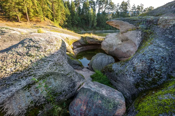 Atração Aldeia Turochak Pedra Amor Distrito Turochaksky República Altai Sul — Fotografia de Stock