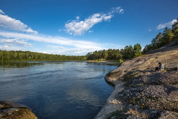 View Stone Love Biya River Turochak Village Turochaksky District Altai — Stock Photo, Image