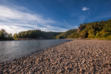 Turochak köyünün yakınındaki Biya Nehri. Turochaksky bölgesi, Altai Cumhuriyeti, Batı Sibirya 'nın güneyi, Rusya