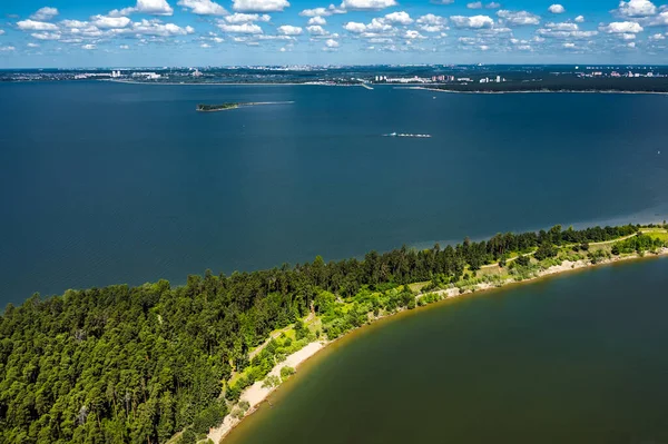 Şehir Parkı Berd Spit Kuş Bakışı Bakıyor Berdsk Novosibirsk Bölgesinde — Stok fotoğraf