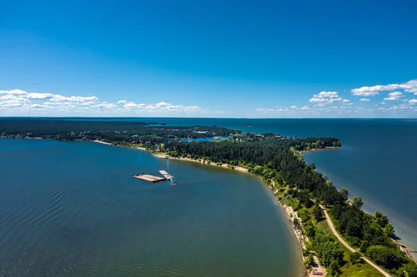 Stadsparken Berd Spit Från Fågelperspektiv Särskilt Skyddat Naturområde Staden Berdsk — Stockfoto