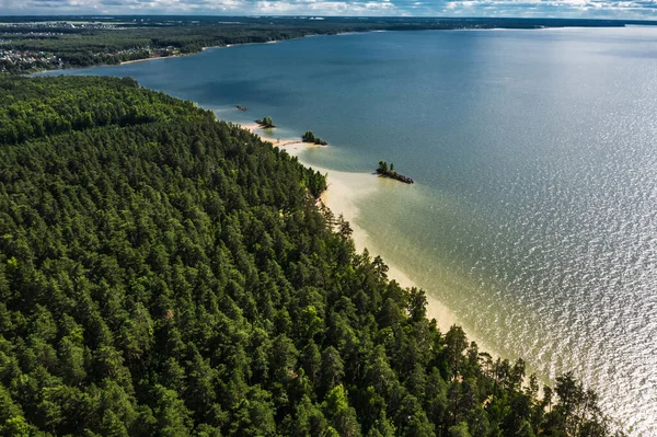 Sea Una Vista Volo Uccello Costa Della Città Berdsk Regione — Foto Stock