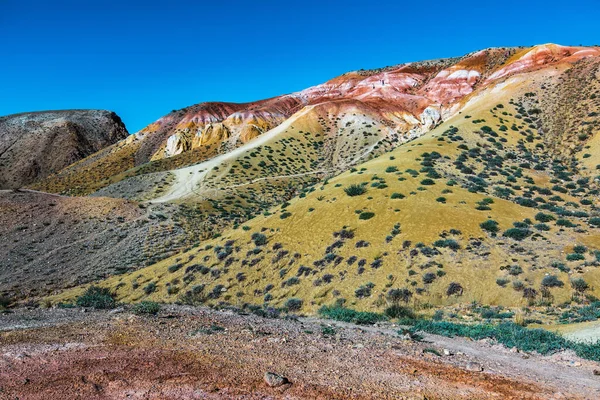 Paysages Martiens Kyzyl Chin Montagnes Multicolores Près Village Chagan Uzun — Photo