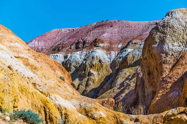 Paysages Martiens Kyzyl Chin Montagnes Multicolores Près Village Chagan Uzun — Photo