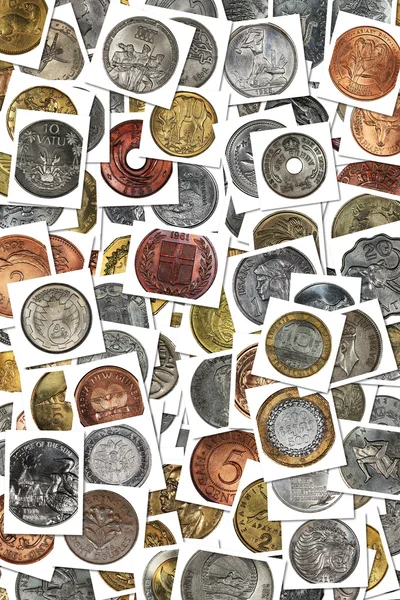 Предпосылки из монет разных стран — стоковое фото