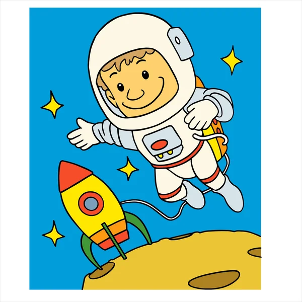 Astronot uzayda — Stok Vektör