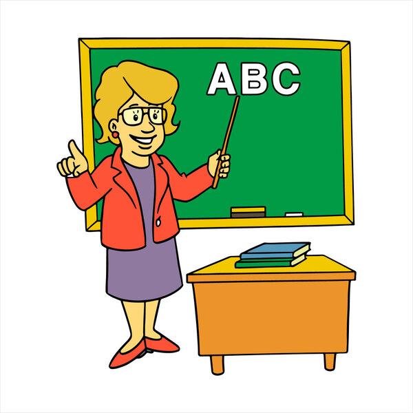 Учитель перед доской
