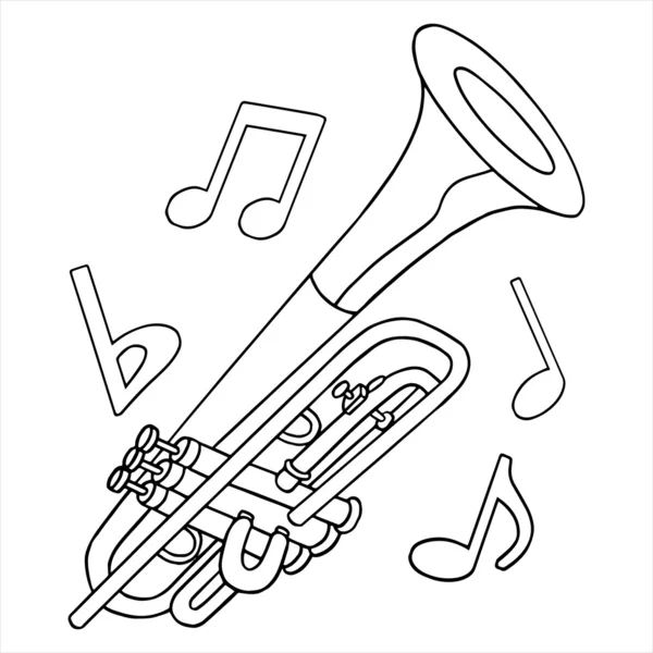 Труба с нотами — стоковый вектор