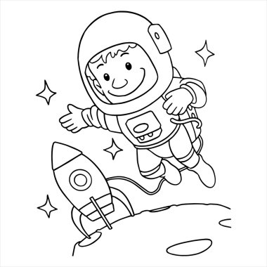 Astronaut in the space clipart