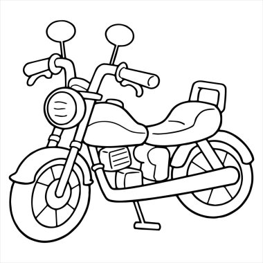 Motosiklet çizgi film illüstrasyon izole beyaz