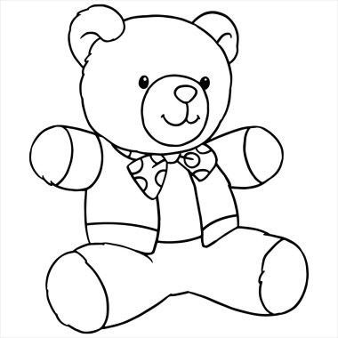 Oyuncak ayı illüstrasyon beyaz izole karikatür