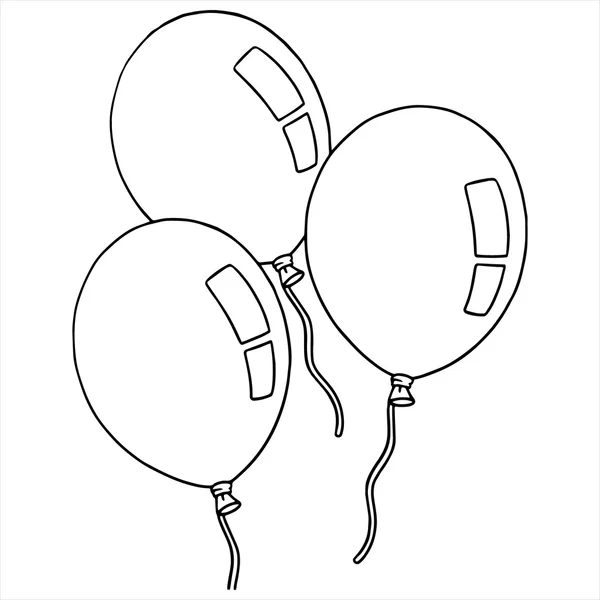 Ilustrasi kartun balon diisolasi pada warna putih - Stok Vektor