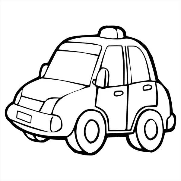 Taxi illustrazione cartone animato isolato su bianco — Vettoriale Stock