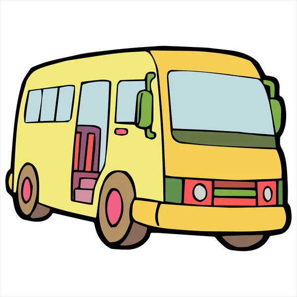 Bus Cartoon Illustration isoliert auf weiß — Stockvektor