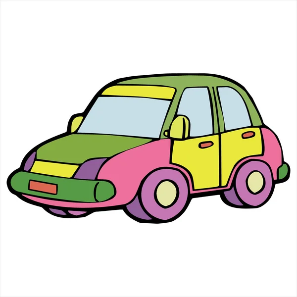 Αυτοκίνητο καρτούν εικονογράφηση απομονωθεί σε λευκό — Διανυσματικό Αρχείο