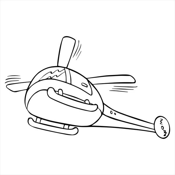 Helikopter cartoon illustration isolerade på vit — Stock vektor