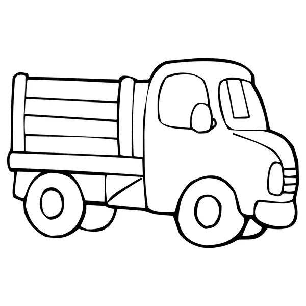 Ilustración de dibujos animados de camiones aislados en blanco — Vector de stock