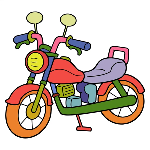 Desenho animado da motocicleta ilustração isolada no branco — Vetor de Stock