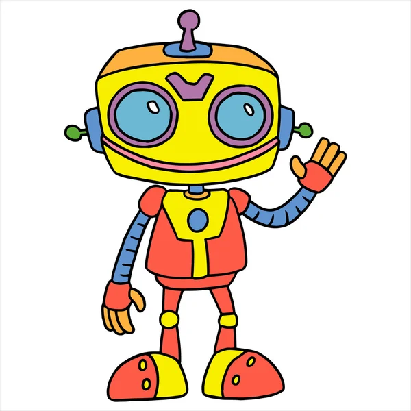 Robot çizgi film illüstrasyon izole beyaz