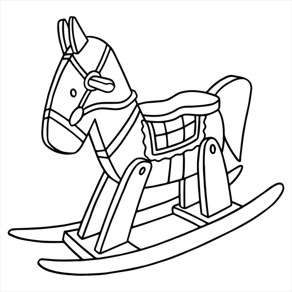 Rocking horse cartoon illustration isolated on white — Stock Vector