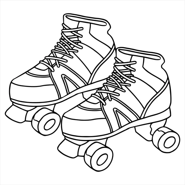 溜冰鞋卡通插图上白色孤立 — 图库矢量图片