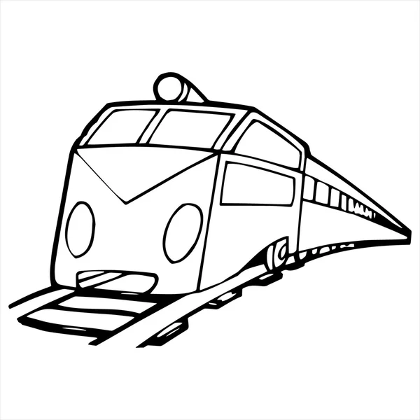 Ilustración de dibujos animados Modern Train aislada en blanco — Vector de stock