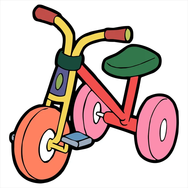 Tricycle cartoon illustration isolated on white — Stock Vector