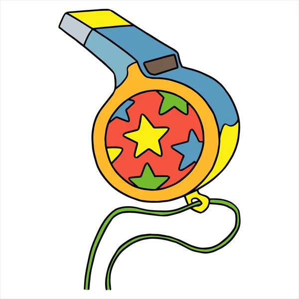 Çizgi film illüstrasyon beyaz izole düdük