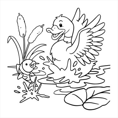 Ördek illüstrasyon beyaz izole karikatür